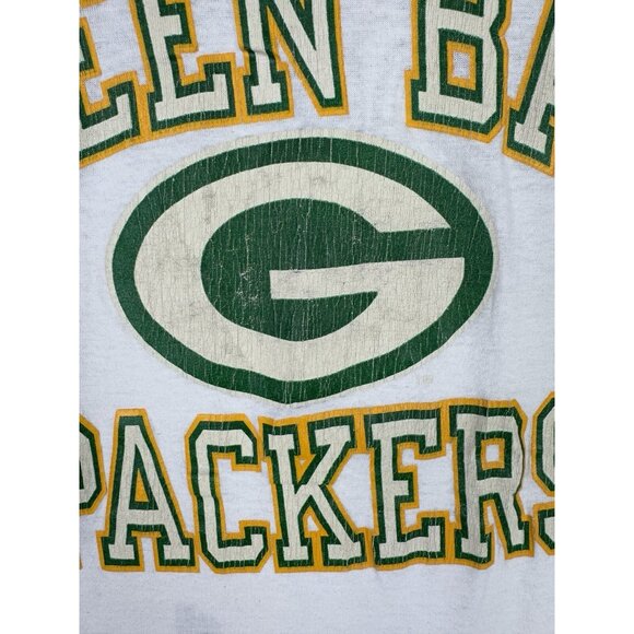 Vintage 90's Green Bay Packers NFL Football Shirt Rare White Single Stitch Large - Picture 5 of 15